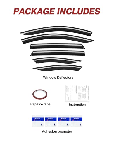 6pcs Outside-Mount Window Rain Guards Fit for Hyundai Tucson 2022-2026, Extra Durable Window Visors Wind Deflector Dark Smoke Vent Shades Car Tape-on 6-pcs with Thicker - size: Fit for 2022-2026 Hyundai Tucson