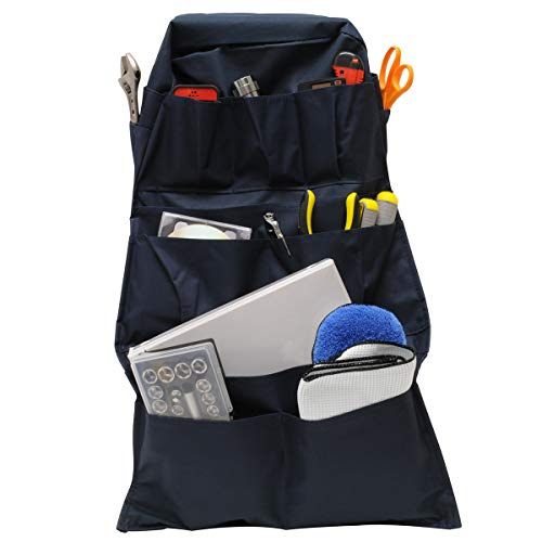 RoadPro RPSB-14BL Truck Seat Organizer 14-Pocket Back Seat Organizer Travel Essentials Semi Truck Accessories, Blue