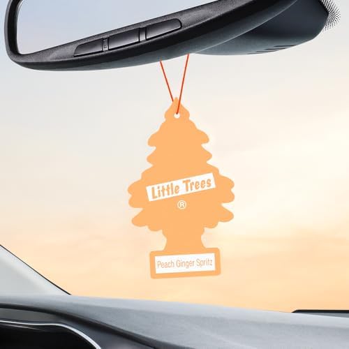 LITTLE TREES Car Air Freshener | Hanging Tree Provides Long Lasting Scent for Auto and Home | 24 Air Fresheners |Peach Ginger Spritz - color: Peach Ginger Spritz