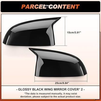 Glossy Black Mirror Cover Caps Rearview Side Mirror Covers Fit for BMW X3/G01 X4/G02 X5/G05 X7/G07 2019-2025 X6/G06 2020-2025 Left Driver Side Right Passenger Side-2 PCS - size: Fit for BMW X3 X4 X5 X7 2019-2025