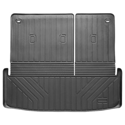 Auxko All Weather Cargo Mat with Back Seat Mat Fit for Nissan Pathfinder 2026 2025 2024 2023 2022 TPE Trunk Mat Accessories All Season Odorless Anti-Slip Black - size: 1) pathfinder|2022-2026|cargo+backrest mats