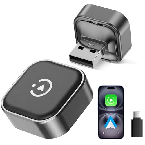 Spedal 2026 2-in-1 Wireless CarPlay & Android Auto Adapter, Ultra Mini Dongle Converts Wired to Wireless, WiFi 6 & Bluetooth 5.4, Plug & Play Stick for Cars with Factory Wired System, Low Latency