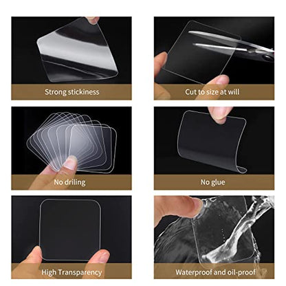 50PCS Double Sided Adhesive Pads for Mounting, 2-3/8inch Two Sided Pre-Cut Square Tape, Sticky Tack Double Sided Tape for Walls Hanging, (2-23/64inch X 2-23/64inch X 0.52MM) - size: 2-23/64inch X 2-23/64inch X 0.02inch