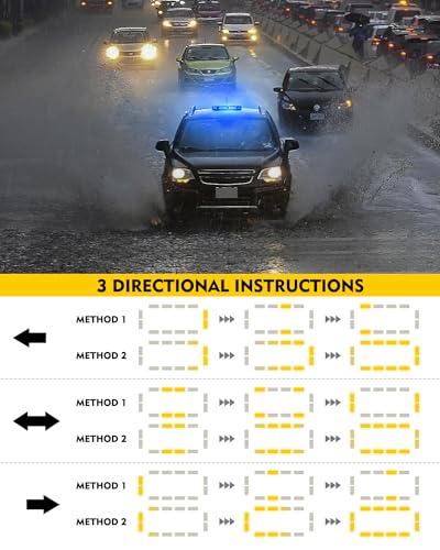 LUMENIX Blue LED Rooftop Strobe Beacon Police Lights Magnetic Mount Emergency Security Caution Flashing Traffic Light Bar for Volunteer Firefighter First Responders Vehicles Trucks - Patented Design - color: Blue