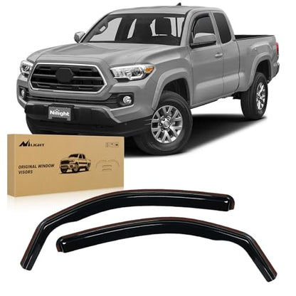 Nilight Side Window Deflectors for Toyota Tacoma Access Cab/Tacoma Double Cab 2016-2023 Window Visors Rain Guards, Vent Shade for Fresh Air, Rain & Snow Protection, Wind Noise Reduction-2PCS