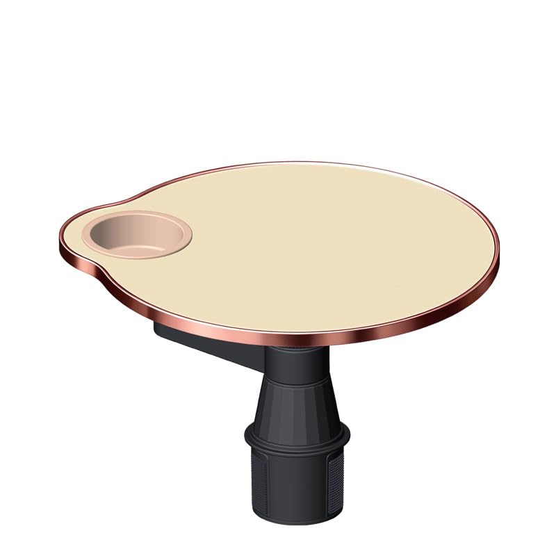Car Tray Table, 360° Rotating Front Seat Laptop Desk with Adjustable Arm, Multifunctional Floating Table with Cup Holder for Driver & Passenger, Universal Fit 70–100mm(Warm Apricot) - color: Warm Apricot