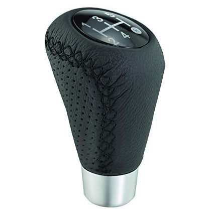 Abfer Shifter Knob 5 Speed Leather Car Gear Stick Shifting Knobs Shift Lever for Most Manual Transmission Vehicle Truck, Black - color: Black 1, style: Black stitches