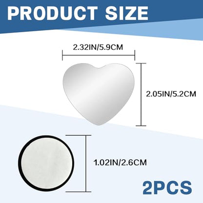 2 Pack HD Glass Blind Spot Mirror 360° Adjustable Frameless Convex Rear View Mirrors Exterior Accessories with Wide Angle for Car SUV and Trucks Easy Install (Heart Shaped Mirror) - style: Heart Shaped Mirror