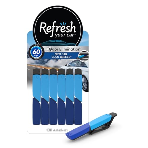 Refresh Your Car! Vent Air Freshener (New Car /Cool Breeze Scent, 6 Pack) - size: 6 Count (Pack of 1)