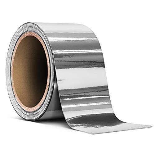 VViViD Gloss Silver Chrome Air-Release Vinyl Adhesive Tape Roll (2 Inch x 30ft) - color: silver, size: 2" x 30ft