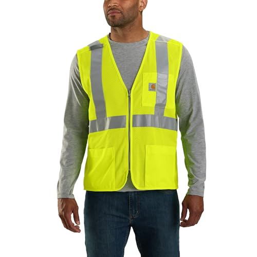 Carhartt Men's 106171 High-Visibility Mesh Multi-Pocket Class 2 Vest - size: X-Large-XX-Large