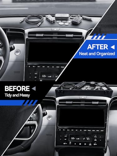 for Santa Cruz Dashboard Console Organizer 2022 2023 2024 Hyundai Santa Cruz Accessories Behind Screen Organizer Storage Box Console Dash Tray - size: for 2022-2024 Hyundai Santa Cruz