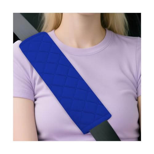 Car Seatbelt Cover, 2PCS Soft Velvet Vehicle Seat Belt Shoulder Strap Harness Pad for Comfortable Driving, Automotive Neck Chest Protection Cushion, Universal for Truck Sedan SUV (Blue) - color: Blue