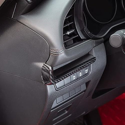 Car Accessories Fit for 2019 2020 2021 2022 2023 2024 2025 Mazda 3 Axela Inner Dashboard Center Console AC Air Vent Outlet Cover Trim (Carbon Fiber Style) ABS 4 PCS - color: Carbon Fiber Style