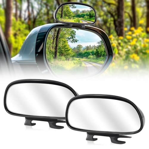 Blind Spot Mirror Adjustable 360 Degree Car Side Mirror, HD Glass Rear View Mirror Exterior Accessories for Car SUV Frame Thickness Less than 5MM (2 x Style 7) - style: 2 x Style 7