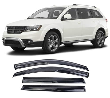 Tape-On Window Visors Deflectors Rain Guards 4 Piece Set ‎Compatible with 2008-2016 Dodge Journey 94072 - size: 2008-2016 Dodge Journey