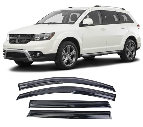 Tape-On Window Visors Deflectors Rain Guards 4 Piece Set ‎Compatible with 2008-2016 Dodge Journey 94072 - size: 2008-2016 Dodge Journey