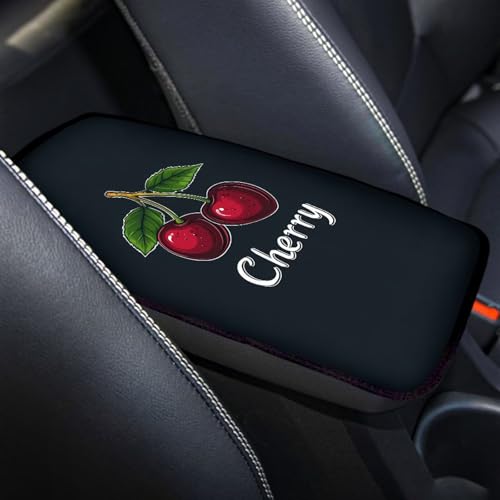 Dreaweet Car Center Console Cover Cute Cherry Car Accessories Arm Rest Cover Pad Comfort Anti-Scratch Middle Console Cover Universal Fits for SUV Trucks Sedan - color: Cherry