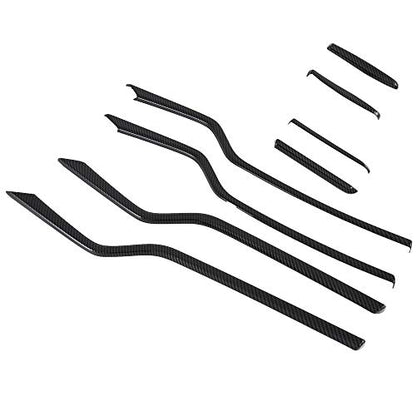 OBL Car Inner Door Trim Cover Interior Moldings Trims for Tesla Model S 2016-2020 ABS Imitation Carbon Fiber Interior Accessories (Pack of 8) - size: Model S 2016-2020