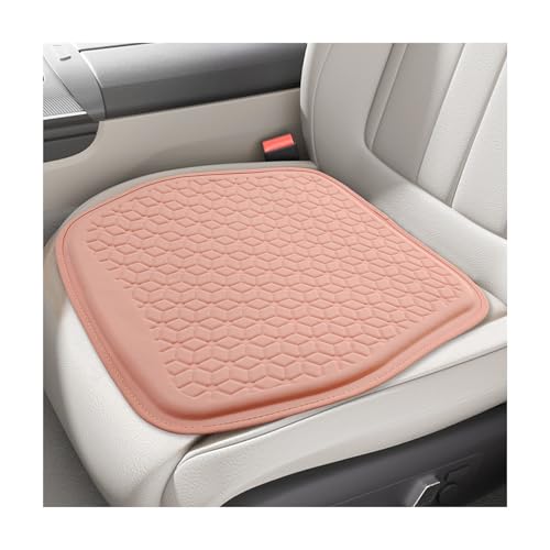 Gel Car Seat Cushion, Non-Slip Breathable Automotive Front Seat Bottom Cushion Pad, Comfortable & Cooling Seats Cover Interior Mat for Sedans SUVs Trucks, Car Accessories (Pink) - color: Pink