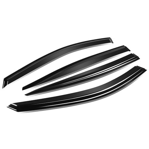 Auto Dynasty Window Visors Compatible with 2019-2024 Nissan Altima, 4Pcs Front & Rear Tape-On Window Vent Visor Deflectors Rain Guard, Glossy Dark Smoke - size: 19-24 Nissan Altima