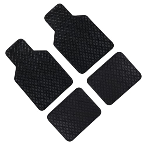 Milisten 4pcs Waterproof Non-Slip Car Floor Mats Universal Pu Leather Front and Rear Foot Pads Black for Vehicle Interior Protection