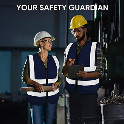 TICONN Reflective Safety Vest High Visibility Class II Mesh Vest for Women & Men Meets ANSI Standards - color: Blue, size: Small