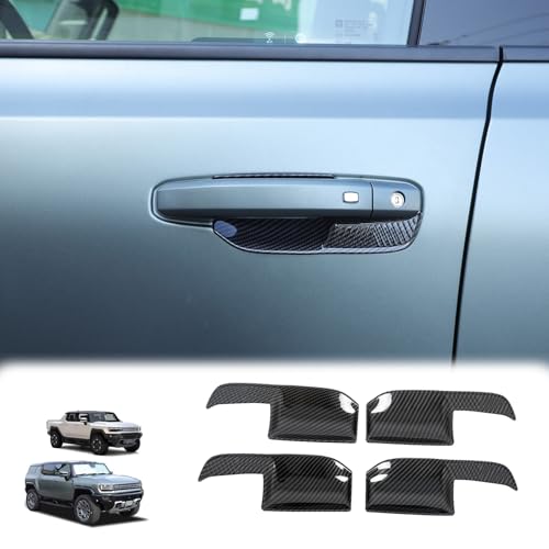 Car Door Bowl Scratch Protector for Hummer EV Accessories Exterior Door Handle Bowl Cover Protection Trim for Hummer EV SUV Truck 2022-2024 2025 4 Doors, ABS Plastic (Carbon Fiber Style) - color: Carbon Fiber Style