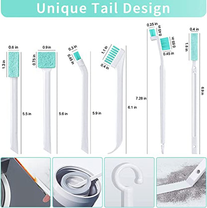 Lumkew Small Cleaning Brushes for Small Spaces, Tiny Household Cleaning Supplies Tools, Mini Crevice Cleaning Brush Scrub Narrow Corner Nook Track Grooves Bathroom Kitchen Home Detailing, 16 Pcs - size: F-16pcs