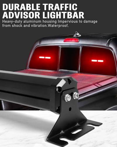 HLauto 1002L Emergency Strobe Traffic Advisor Light Bar: 40 LED Dash Safety Warning Flashing Light, Front/Rear Windshield Visor for Construction Vehicle, Tow/Plow Truck (2x10.7inch, Red) - color: #11 Red