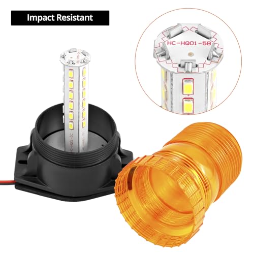 QWORK Amber Led Strobe Lights, 4 Pack Warning Emergency Flashing Beacon Lights - size: 4 Pack