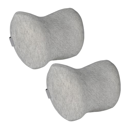 Car Neck Pillow, 2pcs Memory Foam Ergonomic Neck Pillow and Seat Headrest for Driving Fatigue Relief, Comfort and Support Your Neck - color: Grey1