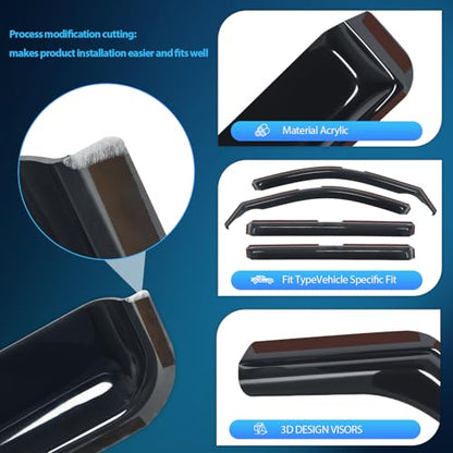 Nilight in Channel Rain Guards for Jeep Grand Cherokee L (3-Row Model Only) 2021-2025 Side Window Deflectors Vent Visors, Smoke Tint, Car Window Shade for Rain/Snow, Reduce Wind Noise, 4PCS - size: Grand Cherokee L 2021-2024