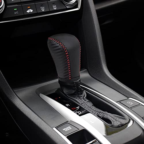 Auto Car Leather Gear Shift Knob Cover for Honda Civic 10th Gen 2021 2020 2019 2018 2017 2016 Accessories (B) - color: B