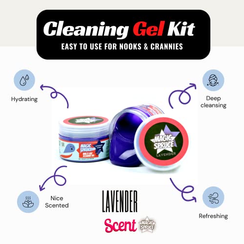 MAGIC SPRUCE Car Detailing Kit Gel for Car Interior Dashboard Cleaner Products, Non-Water Dust Remover Scented Freshner, Upholstery Cleaning Putty, Laptop Computer Cleaning Accessories Car Slime - color: Purple