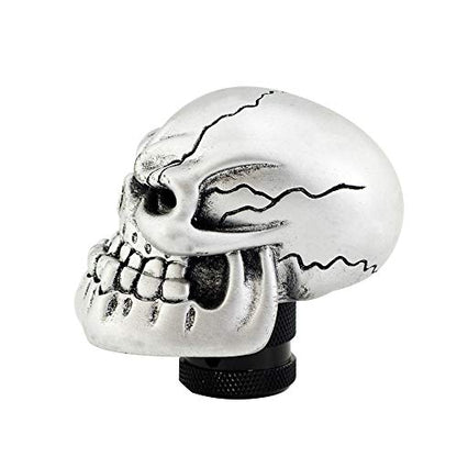 Silver Skull Manual Automatic Gear Shift Knobs - color: Silver