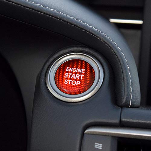 AIRSPEED Carbon Fiber Car Engine Start Button Sticker for Lexus IS250 IS200 IS300 ES350 ES330 GS350 GS300 NX300 NX200T RX350 RX300 LX RC (Red) - color: Red Without Hole