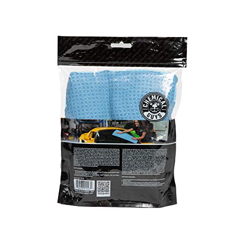 Chemical Guys MIC701 Waffle Weave Glass and Window Microfiber Towel, Light Blue (24" x 16") - color: Powder Blue, size: 24"x 16"