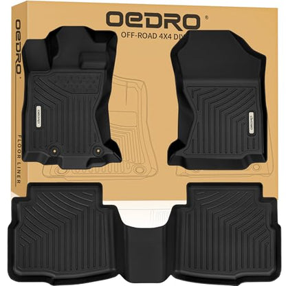 OEDRO Floor Mats Fit for 2020-2025 Subaru Legacy/Outback, Unique Black TPE All Weather Protection Car Mats TPE Accessories 1st and 2nd Row Liners Set