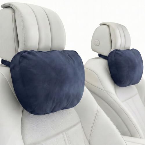 2PCS Welbrit Car Pillow for Car Neck Pillow for Driving Seat Lumbar Support Soft Cushion with Extra Filling Accessories Back Support for Travel Nap and Trips Sleeping(Blue, Head) - color: Blue, size: Head