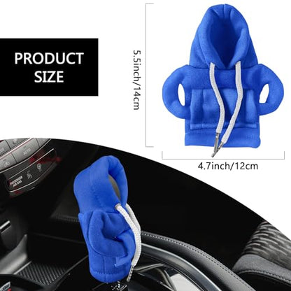 VVAG Universal Car Gear Shift Cover, 4.7 Inch Shifter Stick Protector, Funny Hoodie (Pink + Blue) - color: Pink+Blue