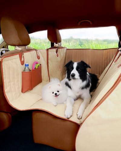 Owleys Back Seat Extender for Dogs Premium Dog Hammock for Car | Back Seat Pet Cover for Dogs | Dog Covers for Cars Back Seat (Begie for Summer) - color: Begie for Summer