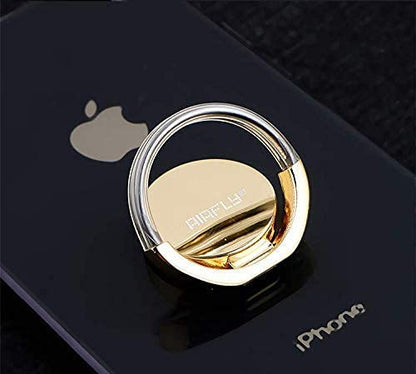 AirFly Phone Finger Ring Holder, 4 in 1, Universal Metal Phone Ring, Table Stand Kickstand, Car Vent Mount, Finger Grip Compatible All Smartphones (Gold Ring) - size: Gold Ring
