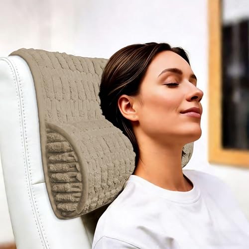 Memory Foam Headrest Pillow for Neck Pain Relief & Cervical Support - Ergonomic Neck Cushion for Office Chair, Car, Recliner, Sofa - Breathable & Pressure Relief(Khaki, 17" W x 2.7" D) - color: Khaki, size: 17"W x 2.7"D