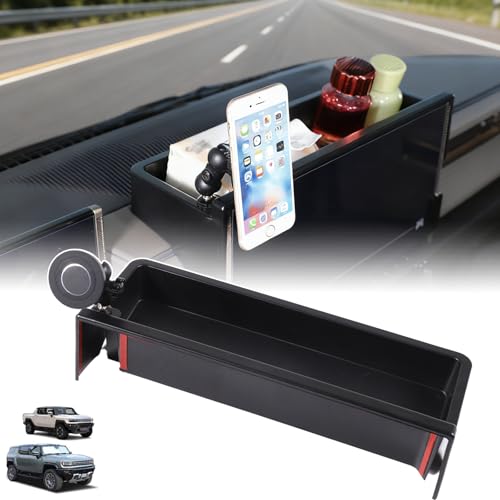for Hummer EV Accessories Phone Holder Mount Dashboard Organizer Storage,Magnetic 360 Degree Rotatable Center Console Phone Mount Stand Dash Insert Box for Hummer EV SUV Pickup 2022-2025 2026 (F) - color: Phone Mount Style