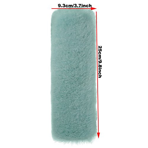 U&M 2 Pack Genuine Sheepskin Auto Seat Belt Cover for Adult Youth Kid Toddlers -Soft Warm Car, Truck, SUV, Camera Backpack Strap Shoulder Pad Wool Fluffy - color: mint green