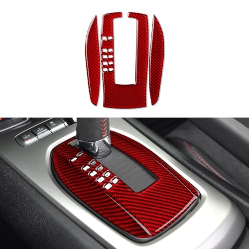 Carbon Fiber Decal Car Gear Shift Panel Sticker Interior Trim Cover for Chevrolet Camaro 2010 2011 2012 2013 2014 2015 Accessories - color: Gear Shift Panel B