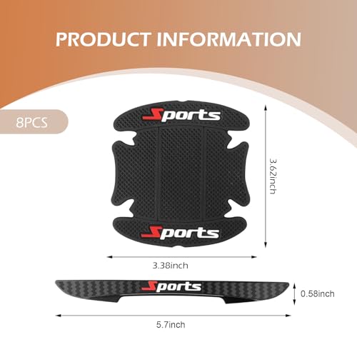 8PCS Car Door Handle Protector, Sport Car Door Handle Scratch Protectors, Doors Handle Bowl Sticker Paint Guard Cover, Auto Accessories for Most Vehicle