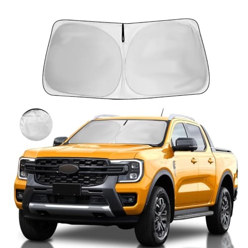 Windshield Sun Shade for Ford Range Window Sunshade for Ranger XL, XLT, Lariat 2019-2025 2026 Accessories Sunshade Windshield Cover Front Window Shade Sun Visor Foldable Blocks UV Rays Keep Car Cool - size: P1. for Ford Ranger 2019-2026