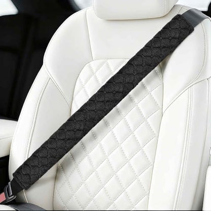 24 Inch Long Car Seatbelt Cover, Soft Comfort Seatbelt Protector Pads Strap Protecting Neck Shoulder Clothes for Car SUVS Truck (Black) - color: Black